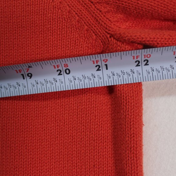 Nautica Sweater Men's XL Red Orange Long Sleeve Solid Pullover - Picture 6 of 10